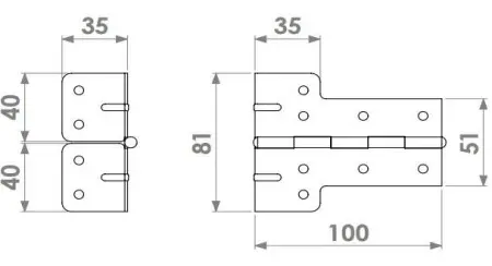 Adam Hall 2641 петля угловая Г- образная