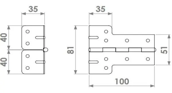 Adam Hall 2641 петля угловая Г- образная