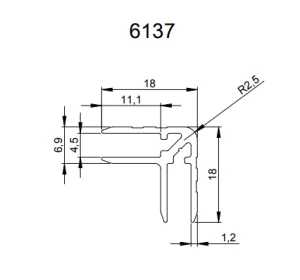 Adam Hall 6137 профиль угловой для кофра 4.5 мм