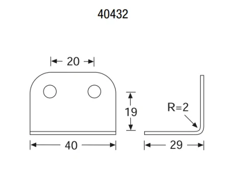 Adam Hall 40432 скоба угловая 40х29