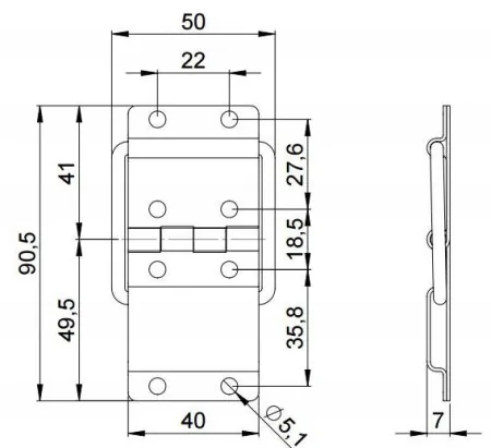 Adam Hall 2524 BLK петля с ограничителем раскрытия черная