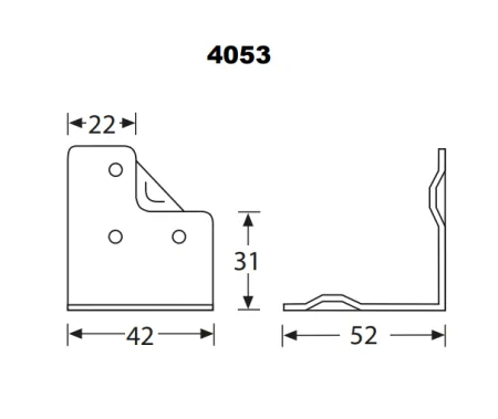 Adam Hall 4053 скоба угловая 42х52 вогнутая