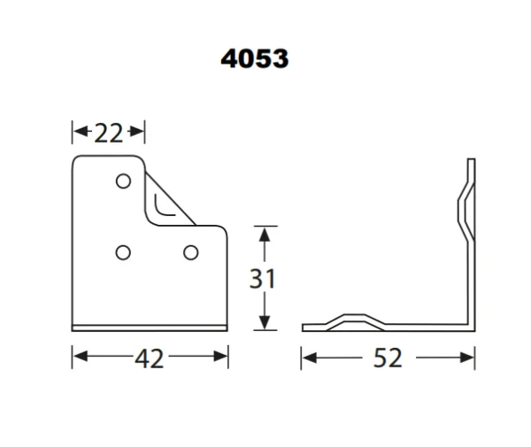 Adam Hall 4053 скоба угловая 42х52 вогнутая
