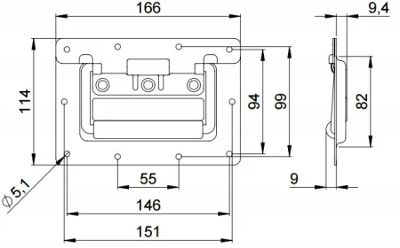 Adam Hall 34102 ручка подпружиненная откидная средняя глубиной 9,5 мм
