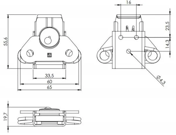 Adam Hall 17290 C замок-бабочка средний c держателем без крепежной пластины