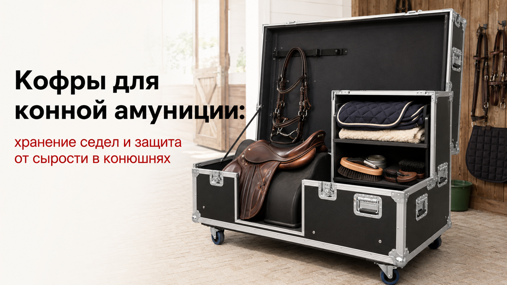 Кофры для конной амуниции: специфика хранения седел и защиты от сырости в конюшнях Кофры для конной амуниции: специфика хранения седел и защиты от сырости в конюшнях