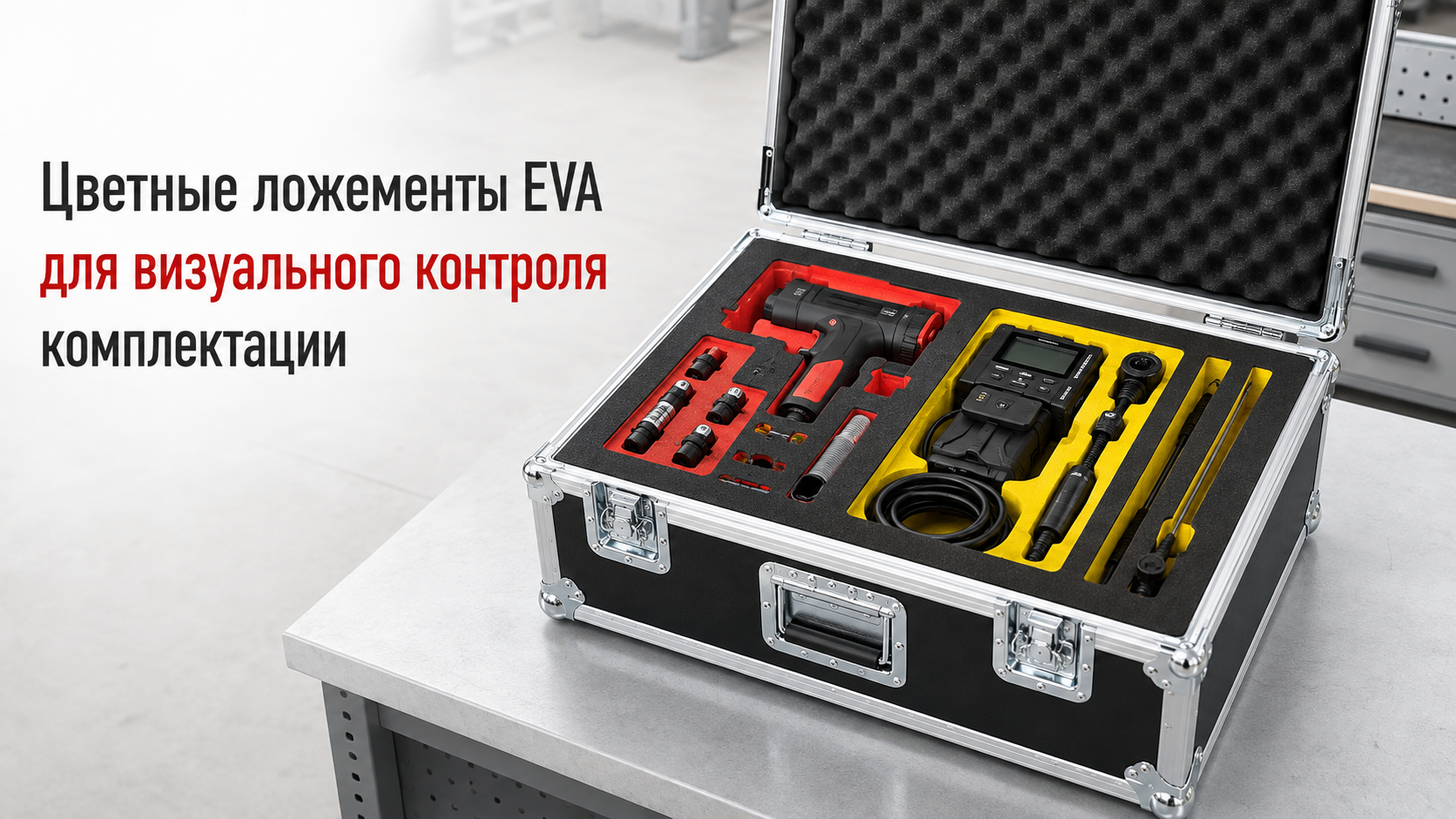Цветные ложементы EVA для визуального контроля комплектации Цветные ложементы EVA для визуального контроля комплектации