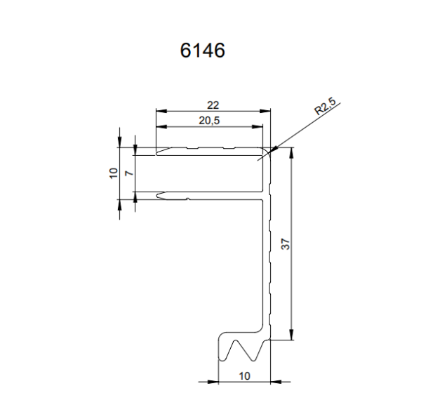 Adam Hall 6146 профиль для крышки кофра 7 мм