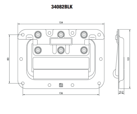 Adam Hall 34082 BLK ручка подпружиненная откидная средняя черная