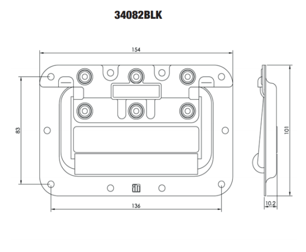 Adam Hall 34082 BLK ручка подпружиненная откидная средняя черная
