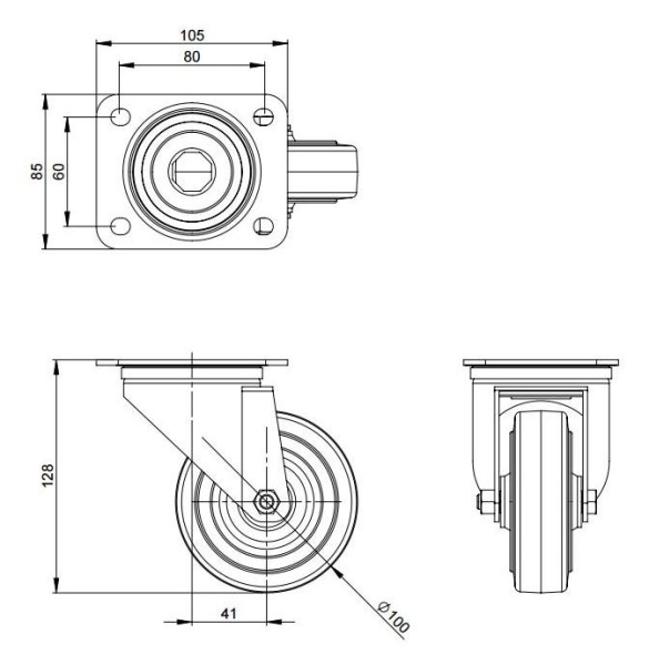 Adam Hall 37033 колесо поворотное (Tente)