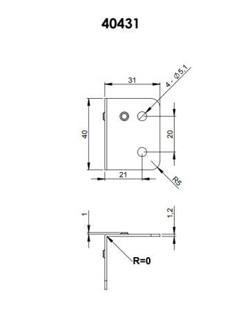 Adam Hall 40431 скоба угловая 40х31 с выступом