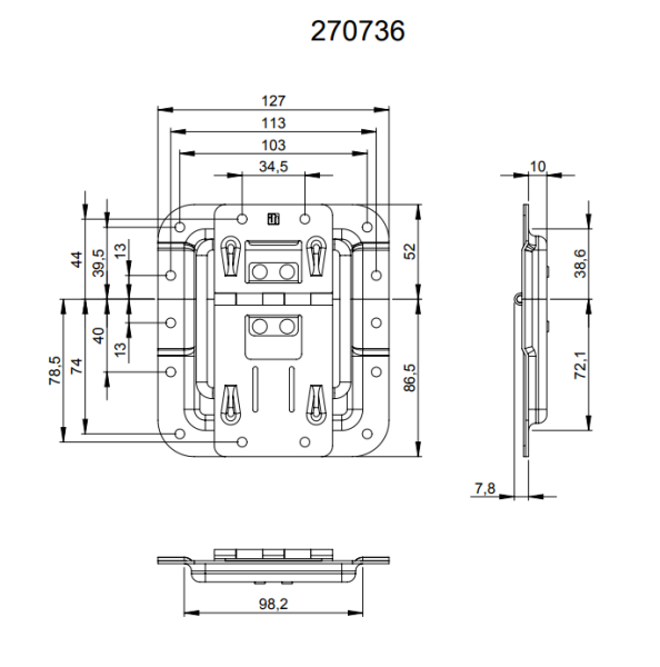 Adam Hall 270736 петля с ограничителем