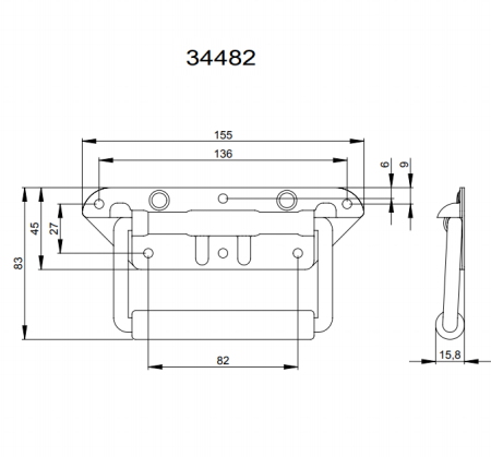 Adam Hall 34482 ручка подпружиненная откидная с ограничителем 90°