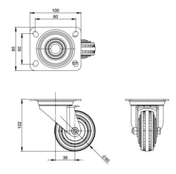 Adam Hall 370081 колесо поворотное (Blickle)