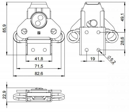 Adam Hall 17250 C замок-бабочка большой без держателя и крепежной пластины