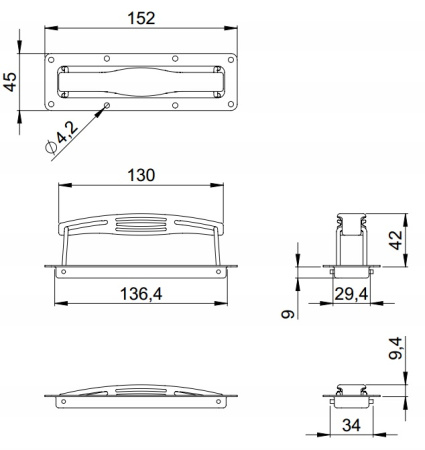 Adam Hall 3420 ручка портфельная выдвижная
