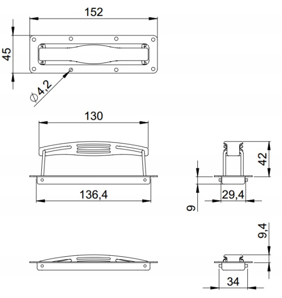 Adam Hall 3420 ручка портфельная выдвижная