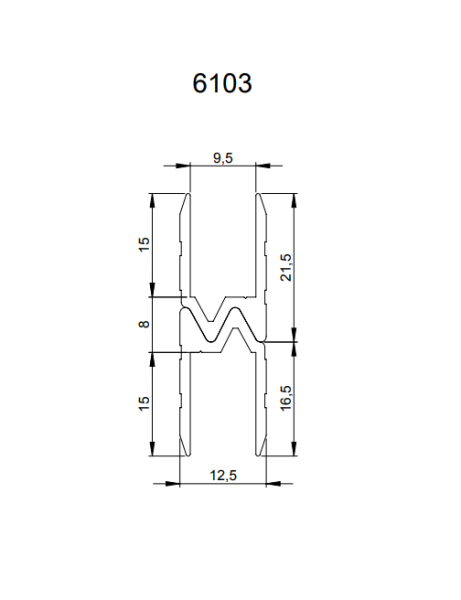 Adam Hall 6103 BLK профиль П-образный 9.5 мм черный