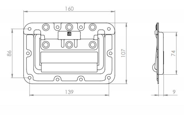 Adam Hall 34081 ручка откидная средняя 9 мм