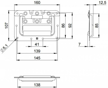 Adam Hall 34083 ручка подпружиненная откидная
