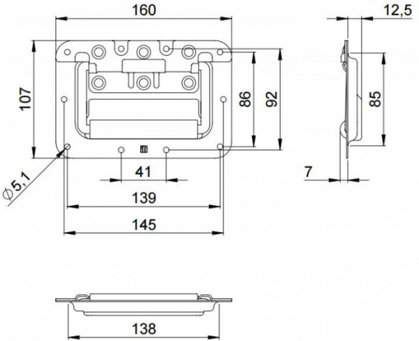 Adam Hall 34083 ручка подпружиненная откидная