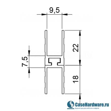 Алюминиевый профиль для раздвижных конструкций, папа 6250M