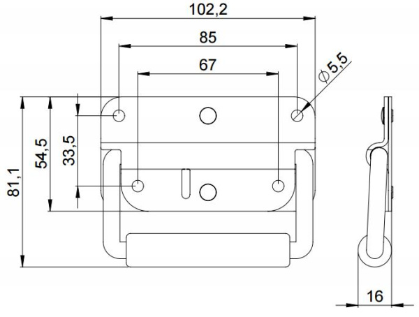 Adam Hall 3412 ручка откидная малая с ограничителем
