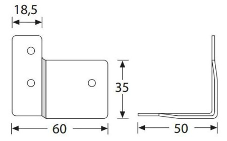 Adam Hall 40404 скоба угловая 60 х 50 вогнутая