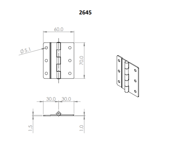 Adam Hall 2645 петля для профиля 6145