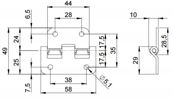 Adam Hall 2251 M2AH петля разъемная (2 шт)