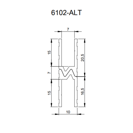 Adam Hall 6102ALT профиль П-образный 7 мм без фаски