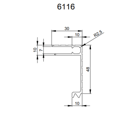 Adam Hall 6116 профиль для крышки кофра 7 мм