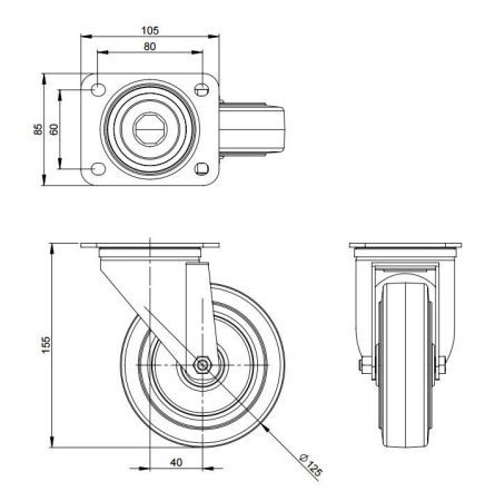 Adam Hall 37035 колесо поворотное (Tente)