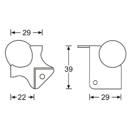 Adam Hall 41141 уголок шарообразный малый 22 мм