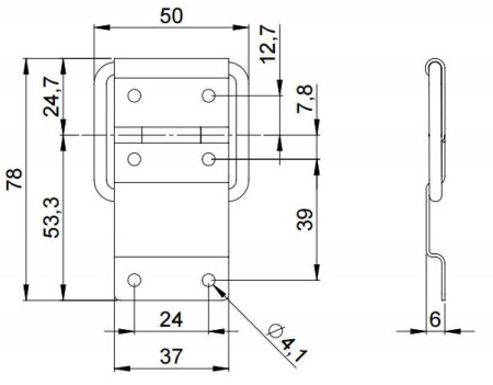 Adam Hall 2528 петля с ограничителем раскрытия