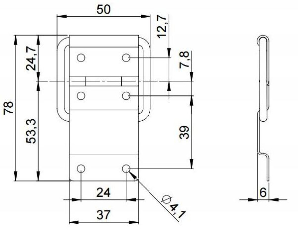 Adam Hall 2528 петля с ограничителем раскрытия