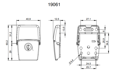 Adam Hall 19061 замок-захват средний с ключом