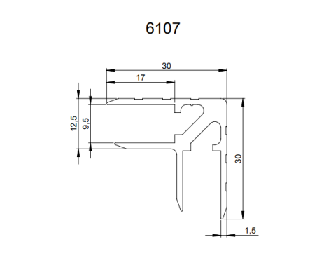 Adam Hall 6107 профиль угловой для кофра 9.5 мм