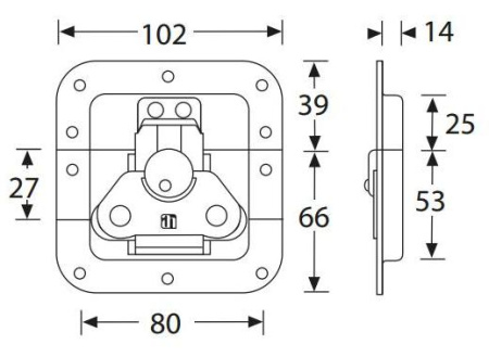 Adam Hall 17293 S замок-бабочка средний пружинный