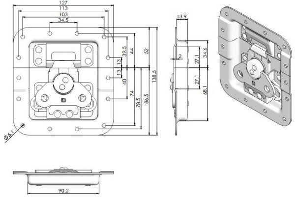 Adam Hall 172531 замок-бабочка большой