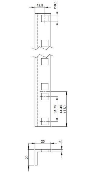 Adam Hall 6150-2 Направляющая для рэковой стойки 19" Adam Hall 6150-2 Направляющая для рэковой стойки 19"