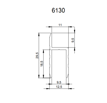 Adam Hall 6130 профиль h-образный 9.5 мм