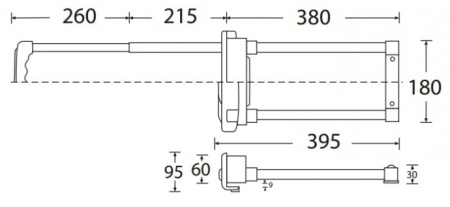 Adam Hall 34731 ручка для тележки выдвижная 2-х позиционная