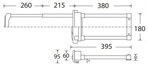 Adam Hall 34731 ручка для тележки выдвижная 2-х позиционная
