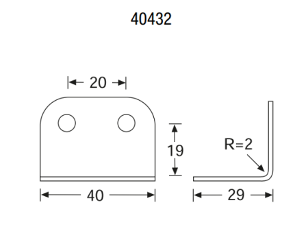 Adam Hall 40432 скоба угловая 40х29