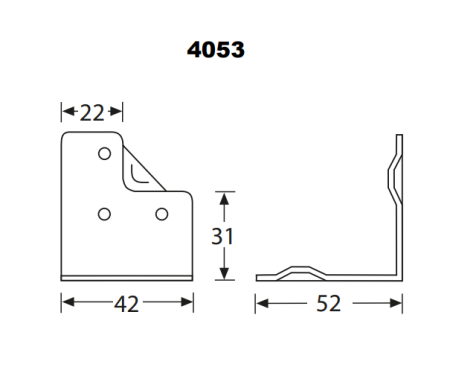 Adam Hall 4053 скоба угловая 42х52 вогнутая
