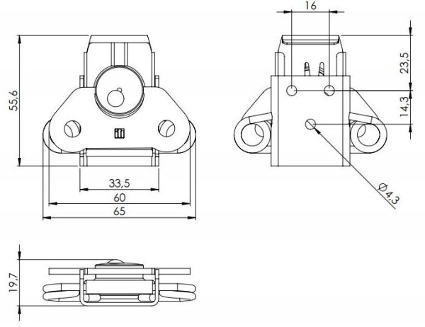 Adam Hall 17290 C замок-бабочка средний c держателем без крепежной пластины