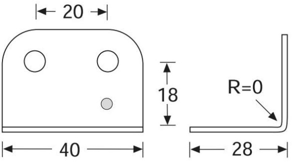 Adam Hall 4043 скоба угловая 40 х 28 с выступом