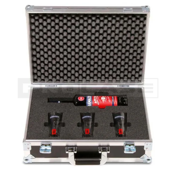 Кейс (кофр) подарочный для бутылки и стаканов Кейс (кофр) подарочный для бутылки и стаканов